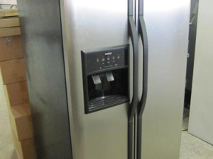 silver fridge